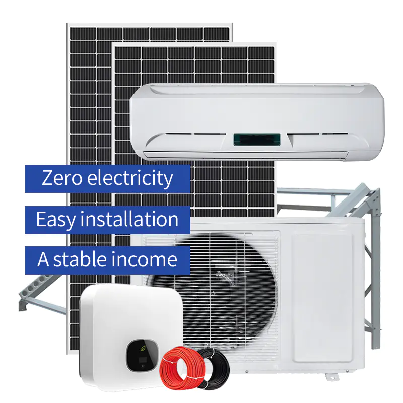 solar air conditioner with 5KW solar power system on-grid type