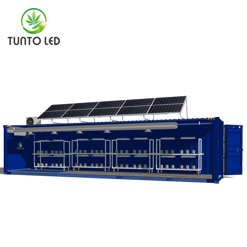 Container grow room with solar power intergrate system
