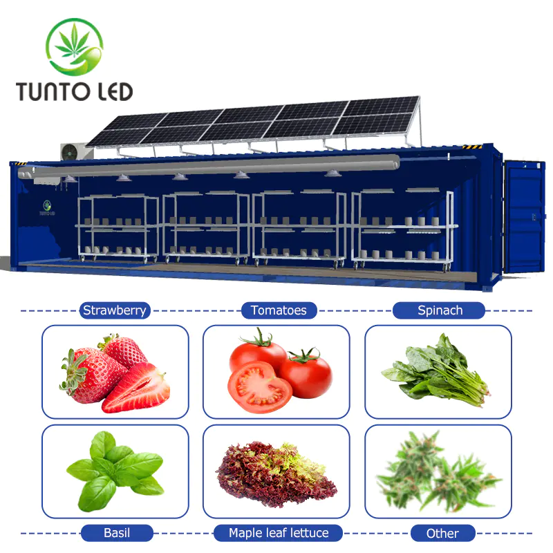 Container grow room with solar power intergrate system