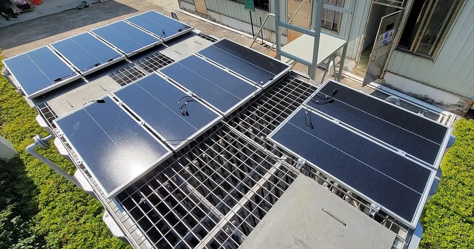 off-grid solar system for a sewage disposal system