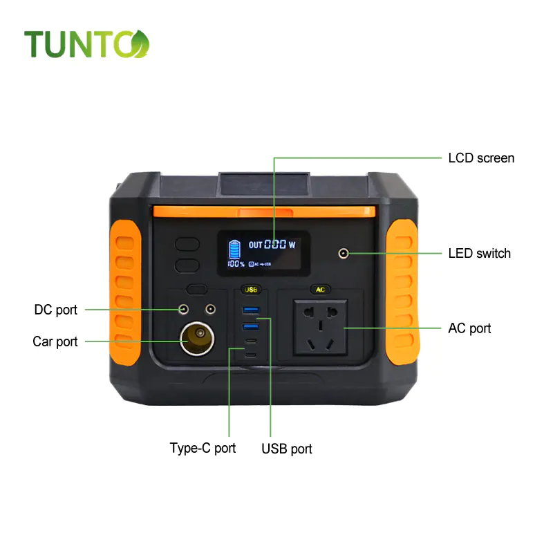 Quality 500Wh portable power station with wireless charger USB DC AC output Oem From China-Tunto