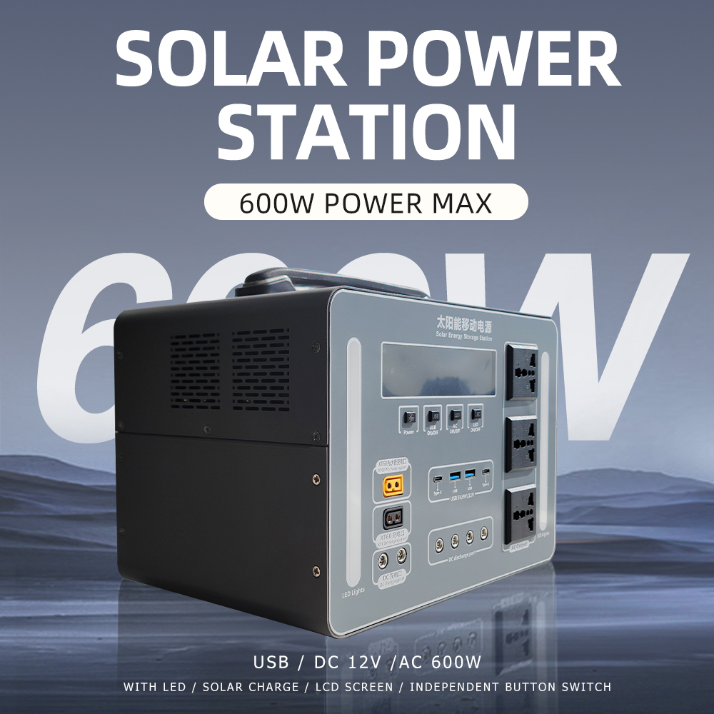 Portable solar power station of 500W ac power 12v 60w Dc power