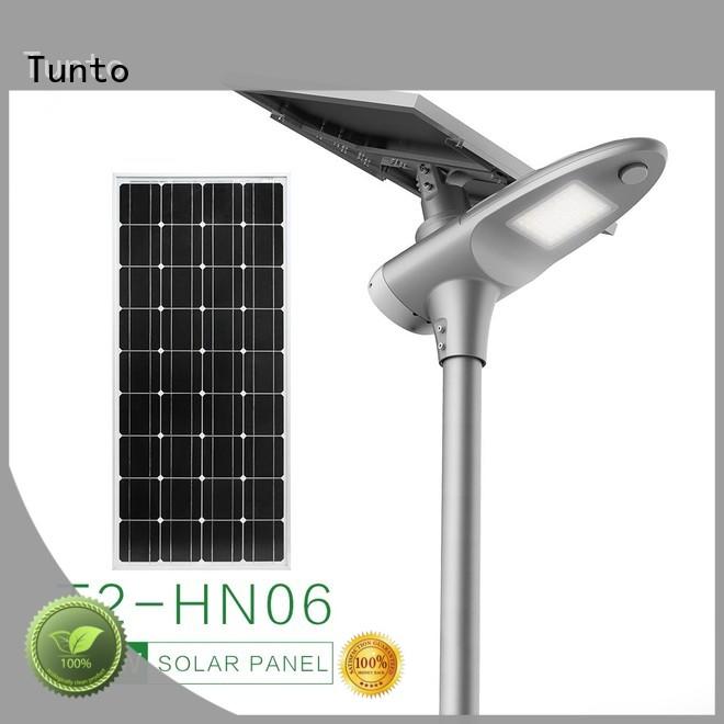 Tunto 50w solar powered led street lights personalized for parking lot